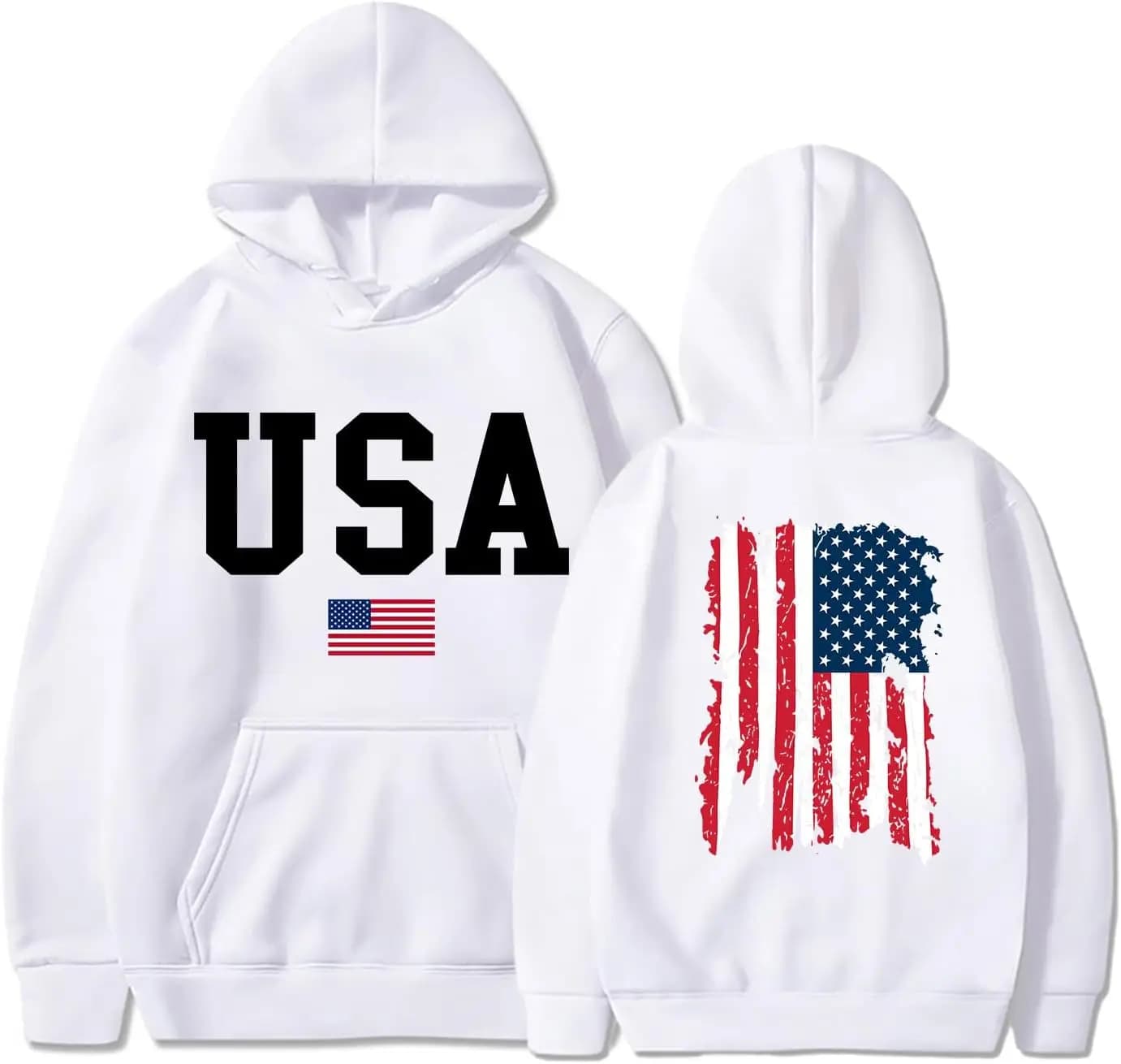USA Sweatshirt Hoodie for Men American Flag Women Long Sleeve Pullover Unisex USA Sweater Hooded