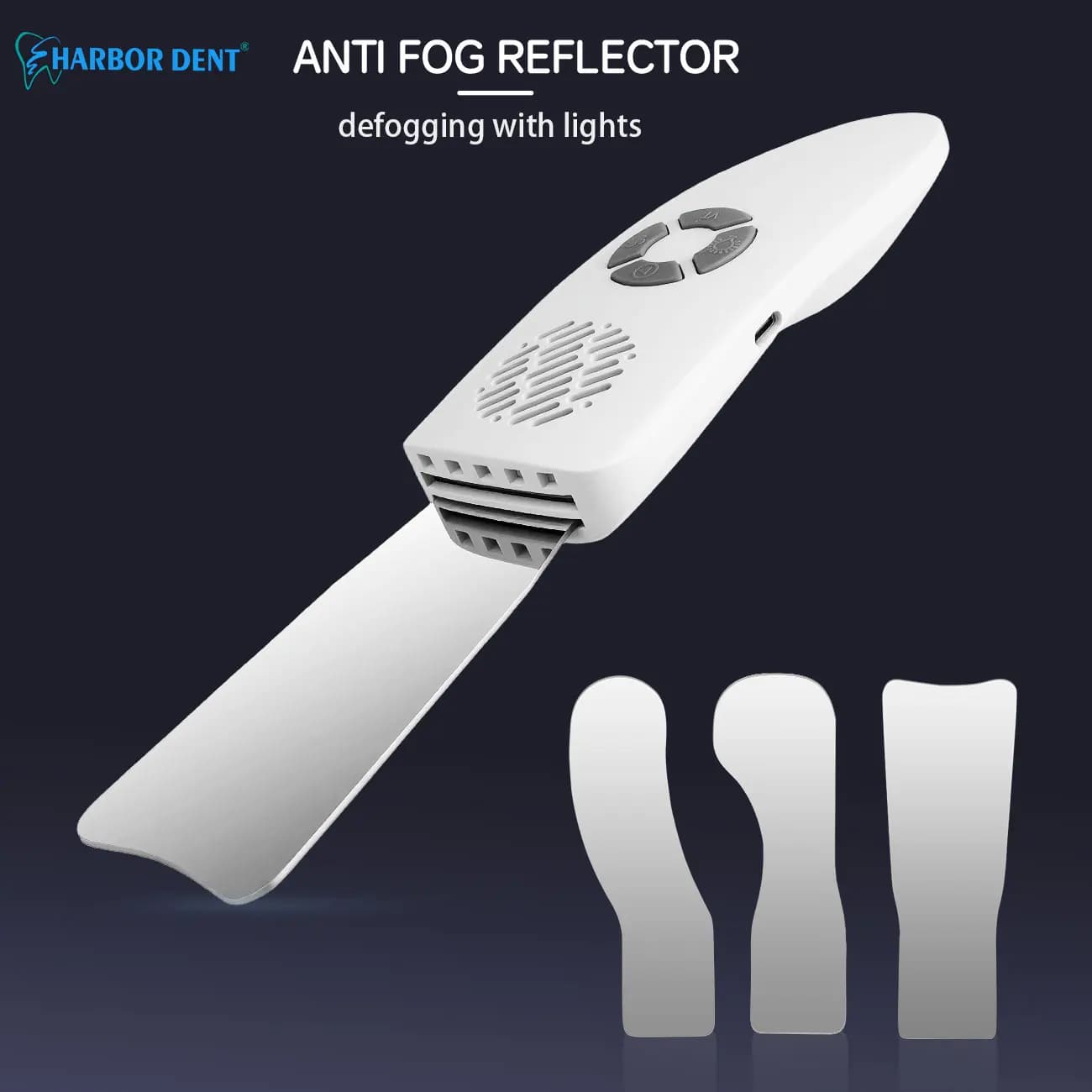 Dental Anti-Fog Mirrors Fog Free Intraoral Photography Stainless Steel Mirror with LED Light Orthodontic Reflectorshoto System