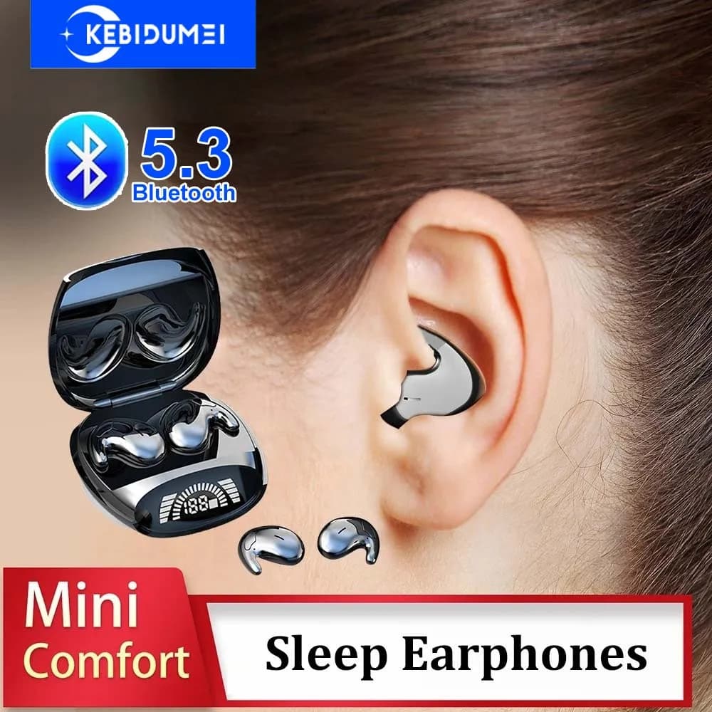 Invisible earphones for sleep Bluetooth 5.3 TWS Wireless stereo headphones with noise reduction Gaming heads for XIAOMI iPhone