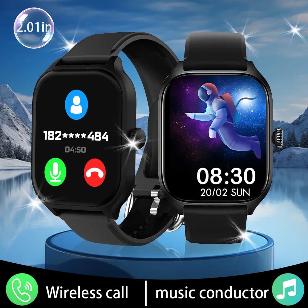 LAXASFIT New Smart Watch Bluetooth Talk Tracking Heart Rate Bluetooth Sleep Monitor Smart Watch Gifts for Men and Women