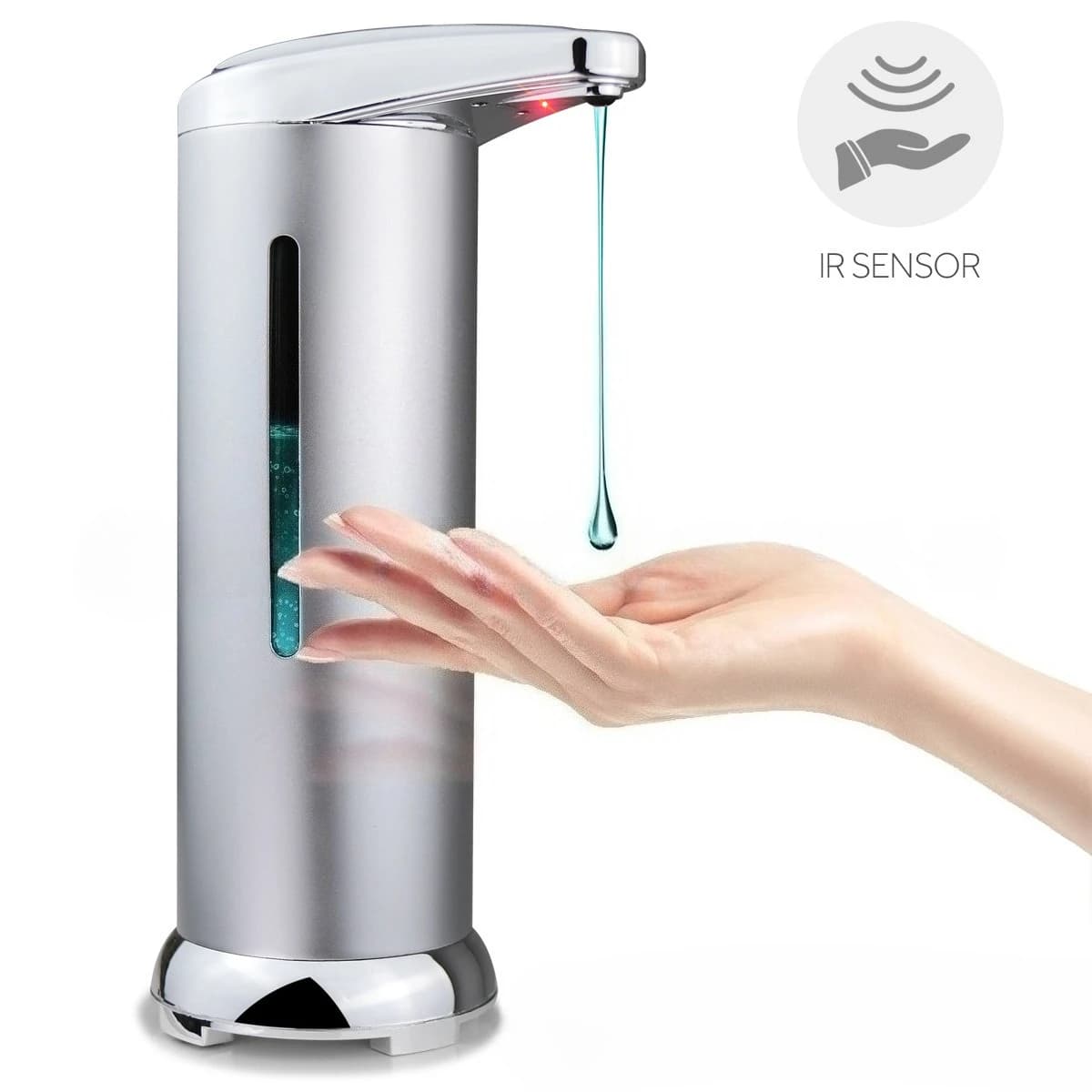 Macchina disinfettante per le mani automatica senza contatto con dispenser di sapone con sensore a infrarossi intelligente in acciaio inossidabile