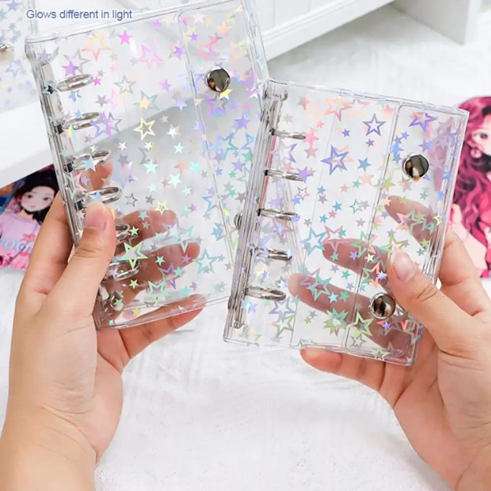 Copertina per raccoglitore ad anelli in PVC M5/A6/A7, agenda tascabile portatile, organizer a doppio anello ricaricabile per appunti e pianificazione