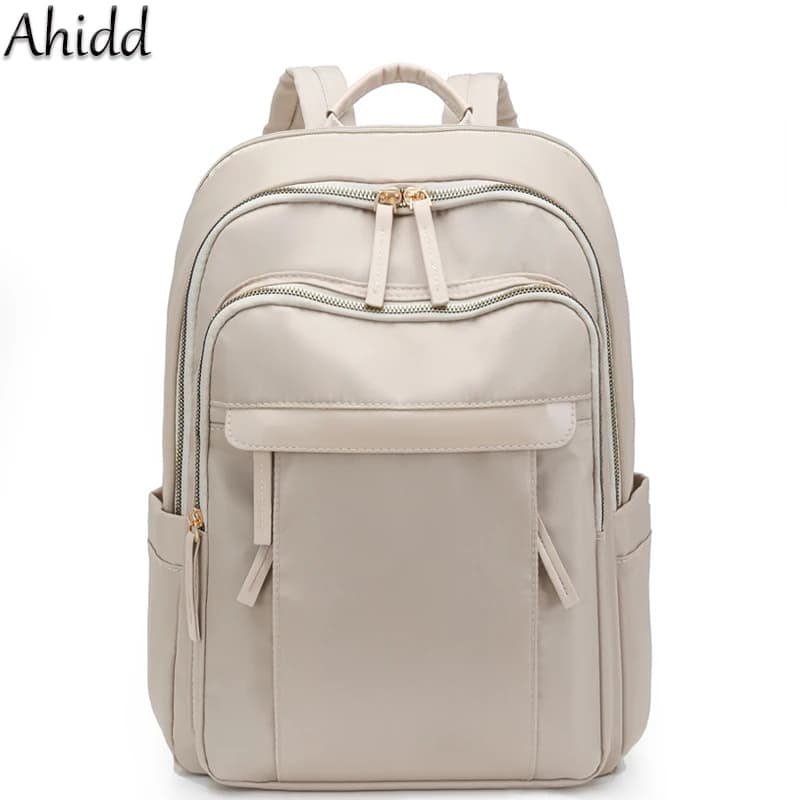 Fashion Commuter Daypack Women Simple Laptop Bag Waterproof Nylon Backpack Large Capacity School Bag Lightweight Travel Rucksack