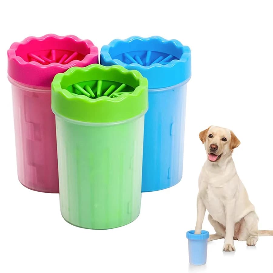 1Pc Tazza per lavaggio piedi in plastica per animali domestici SML XL Spazzola in silicone di grandi dimensioni Cane gatto piede pulito fango pulizia rimovibile Piede