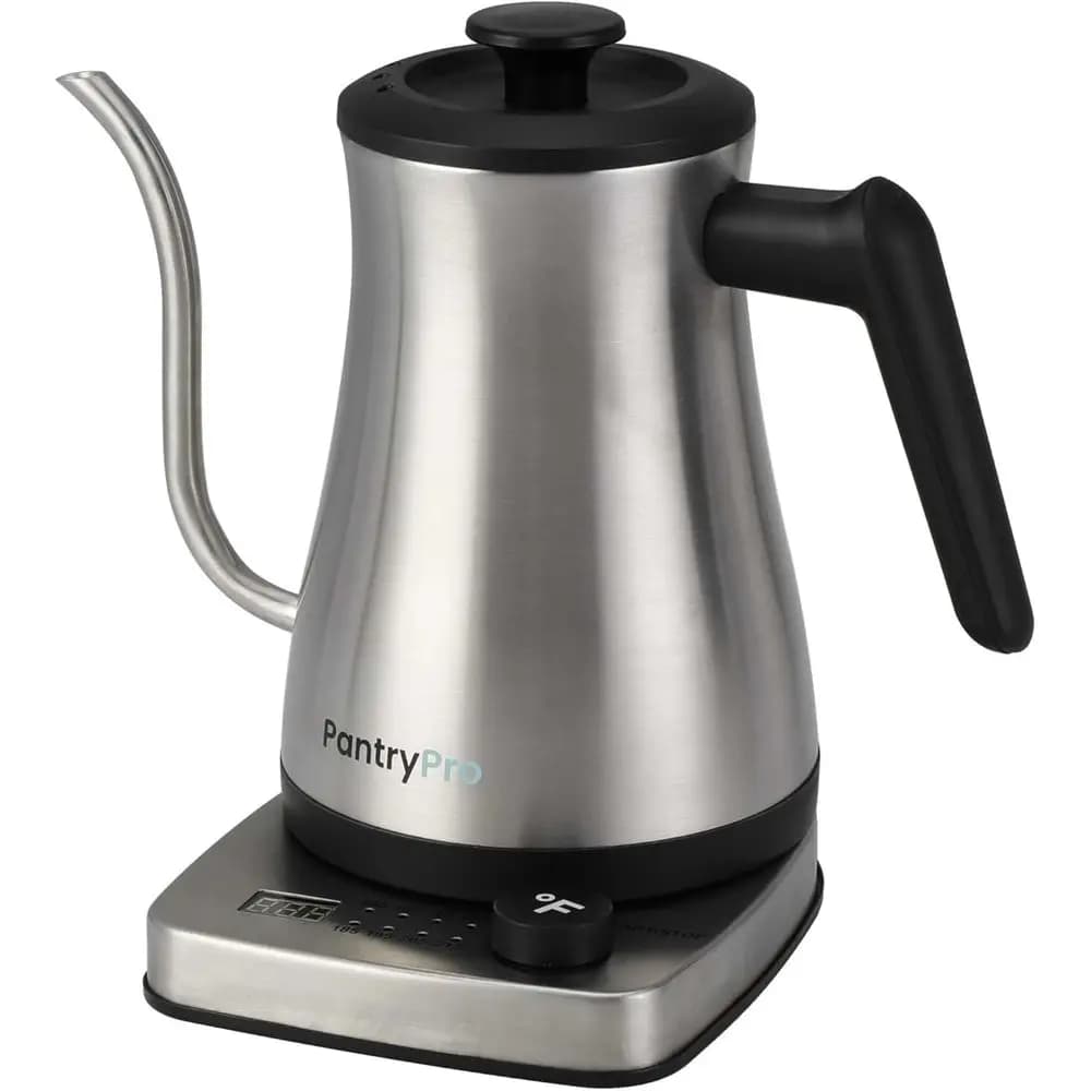 Bollitore elettrico a collo di cigno, 34oz/1.0L, Ebollizione rapida, Acciaio inossidabile, Spegnimento automatico, 1500W, Protezione contro l'ebollizione a secco, Indicatore LED