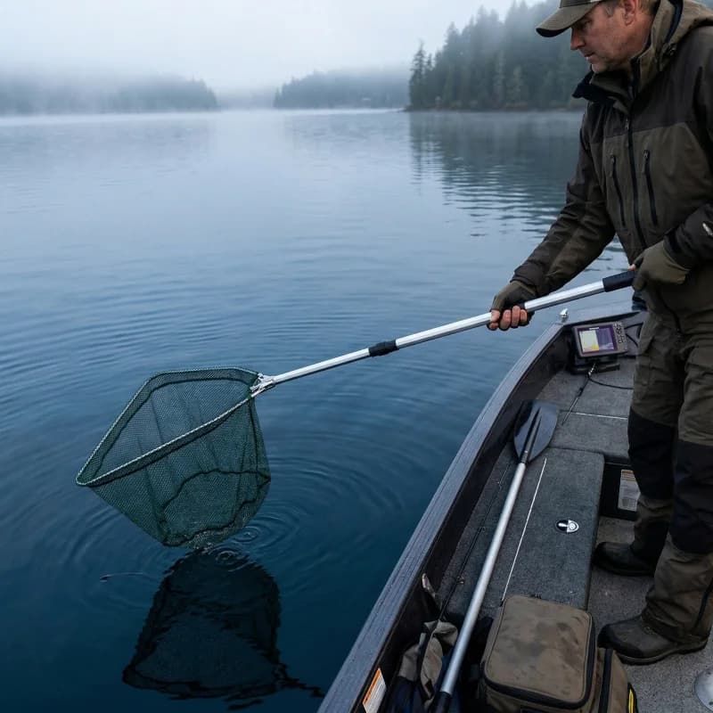 Rete da pesca telescopica in lega di alluminio 1.5-2.1 Rete da pesca pieghevole ultraleggera e portatile, attrezzatura da pesca, forniture per esterni