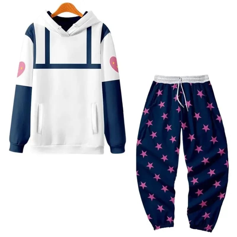AnimeVibe 2026 New Johnny Joestar Costume White Hoodie Hooded Pants Anime JoJo Cosplay Bizarre Adventure Steel Ball Run RoleGlow