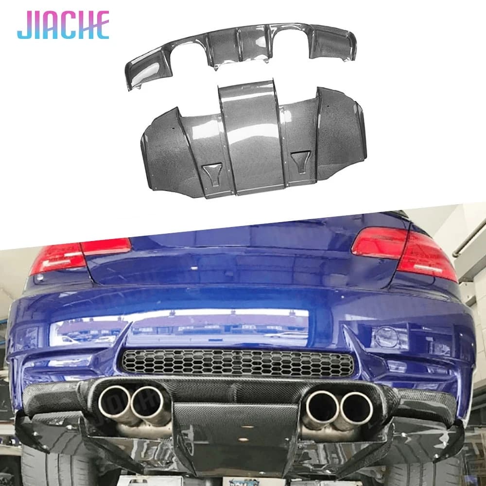 JIACHE Dry Carbon Fiber For BMW 3 Series E92 E93 2007-2013 Rear Bumper Lip Diffuser Undertray Kit Car Accessories Set Panel