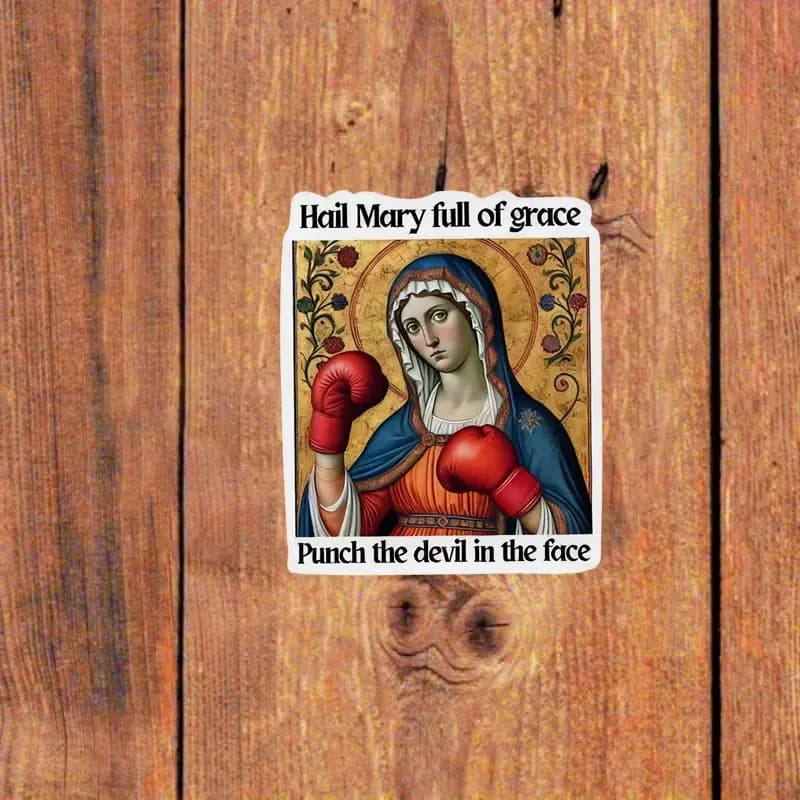 Cartoon Stickers of the Virgin Mary, Suitable for Ipad, Phone Cases, Water Bottles, Books, Laptops, Notebooks, Car Windows, Diaries, Desks, and Suitcases