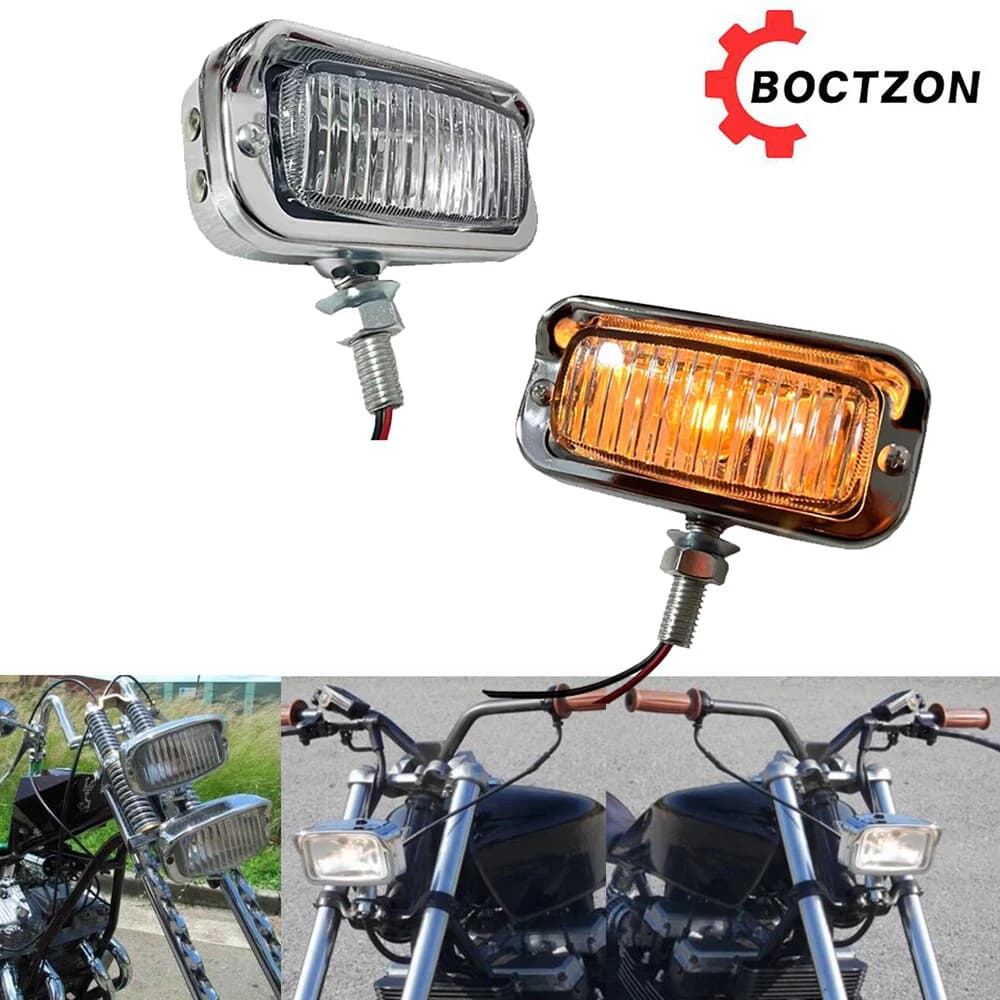 Lampada per faro alogeno quadrato per moto universale per Honda Harley Chopper Cafe Racer Dyna Sportster Suzuki Kawasaki