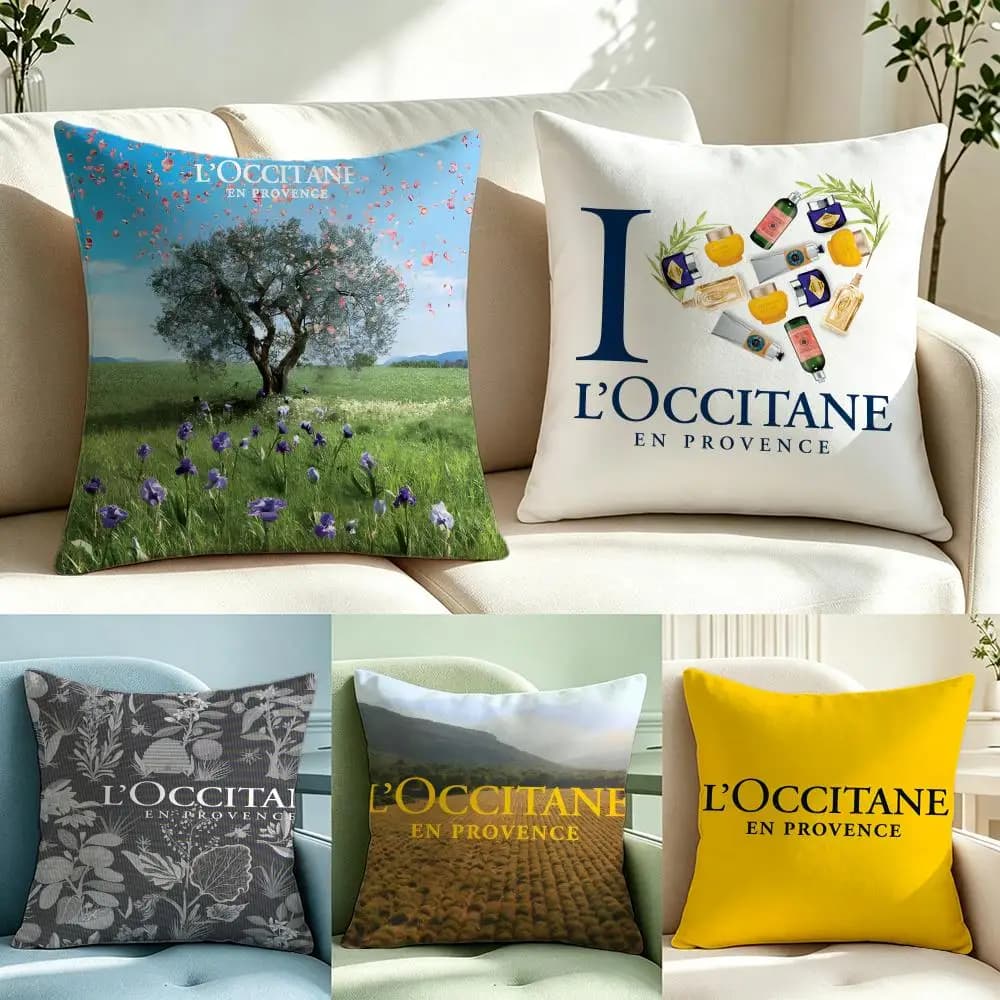 Street l-l-L'OccitanE Cushion Cover Short Plush Cushion Cover Double Sided Print Washable Sofa Pillowcase Home Decor Gift