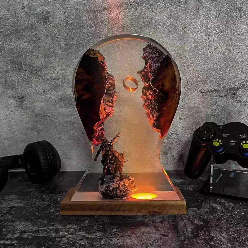 Supporto per auricolari creativo in resina con luce colorata e base, personalizzabile, per telecomando e cuffie, da scrivania