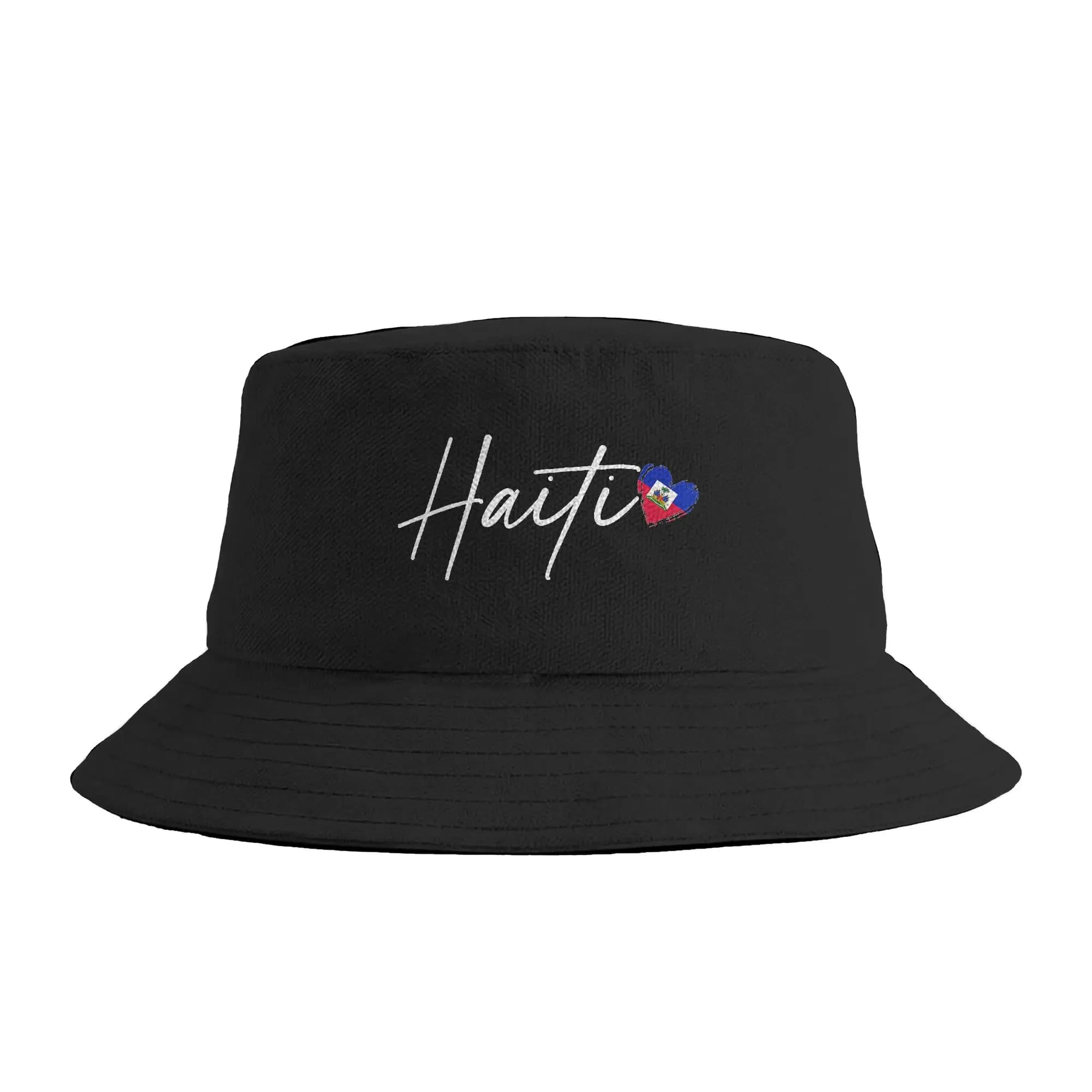 Cappello da pescatore con bandiera haitiana, cappello estivo casual per coppie, cappello da pesca portatile, cappello streetwear con protezione solare.