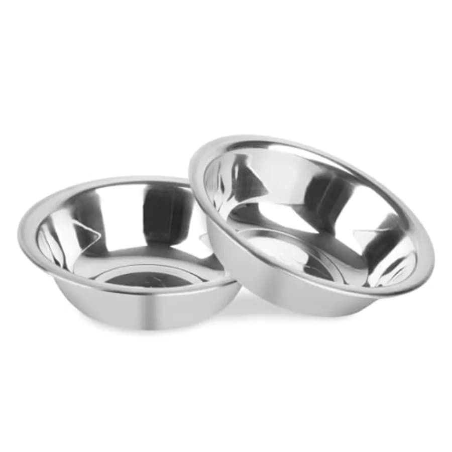 2-Pack Cat Bowls, 5.5'' Stainless Steel Cat Bowl, Pet Food and Water Dishes, Non-Tip and Easy Clean Kitten Bowls for Small Cats