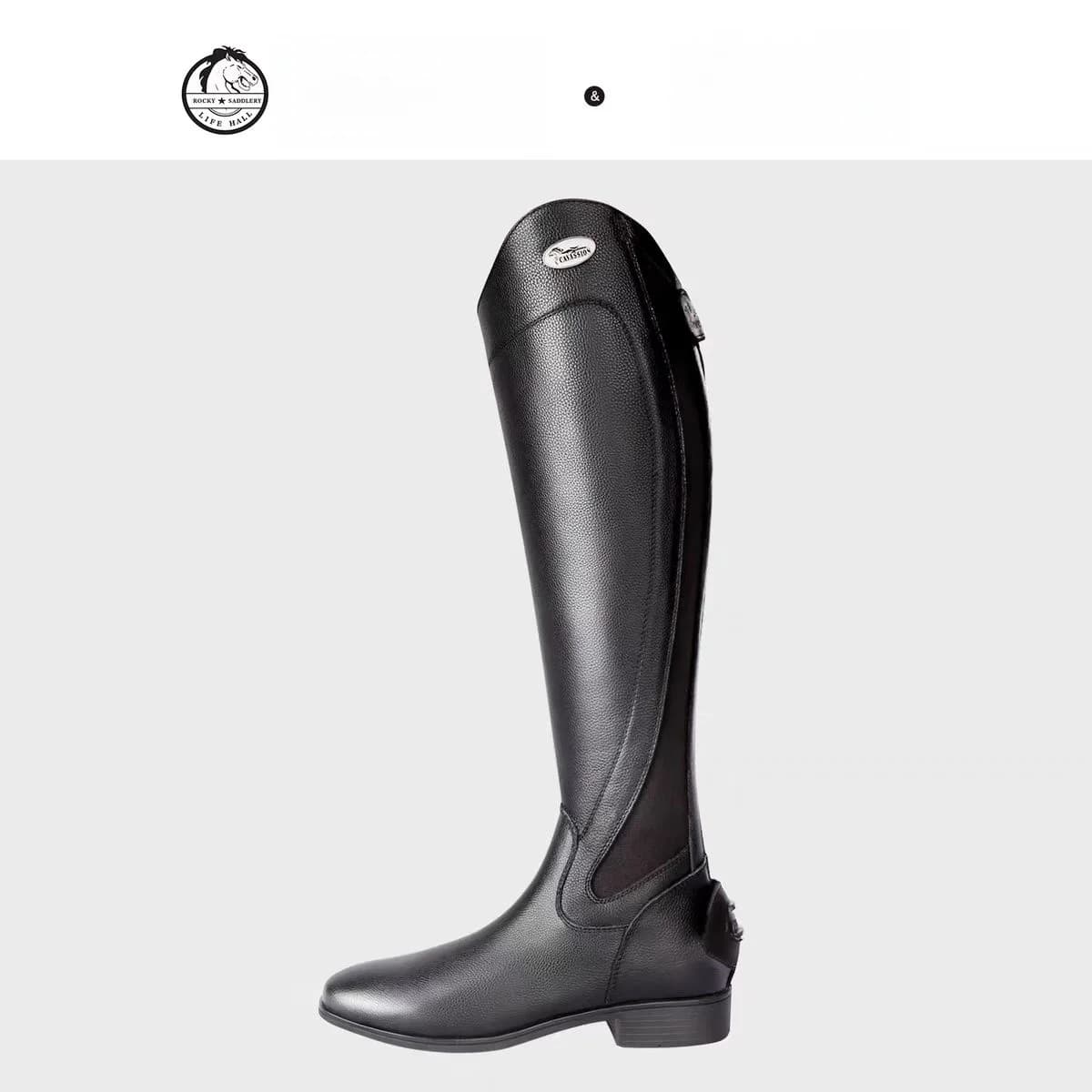 Cavassion Leather Riding Boots High-Tube Protective Knight Boots Long Boots Equestrian Equipment Unisex Obstacle Boots
