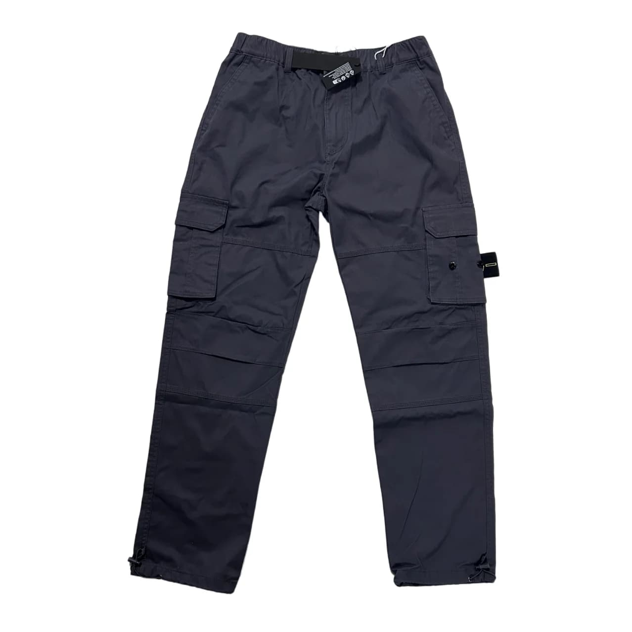 2026 Compass Rose Button Patch Badge Italian Luxury Brand Style 3 Labels Men's Multi-Pocket Straight Leg Cotton Cargo Pants