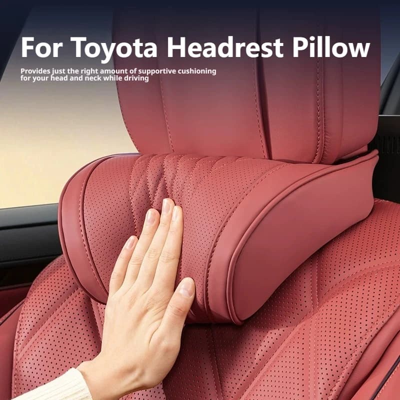 Latex Nappa Leather, Car Headrest Pillow, For Toyota Corolla RAV4 Camry Hilux Prado Highlander Tacoma Vios Yaris Waist Pillow