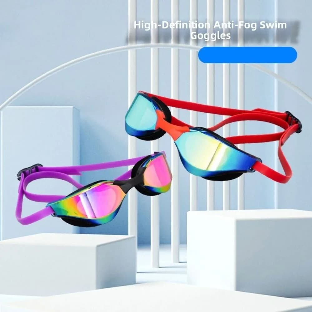 Swimwear for Adult HD Vision, Adjustable, Electroplated, Anti-fog, Waterproof and Anti-smoke Professional Diving Glasses
