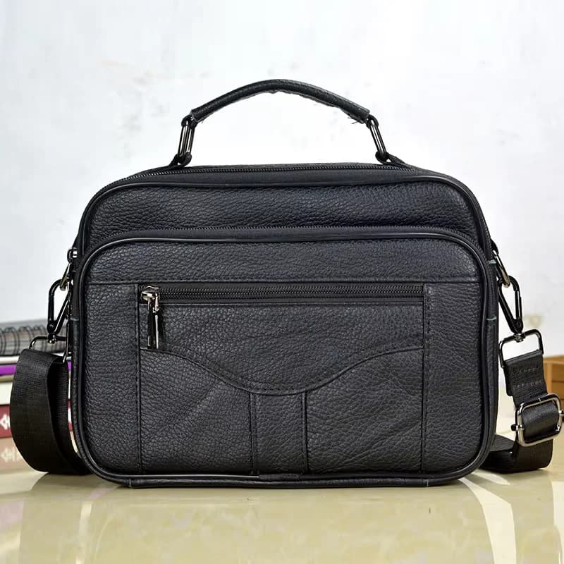 Borsa a tracolla piccola da uomo in vera pelle Borsa da uomo in pelle naturale Borsa a tracolla da viaggio per tablet