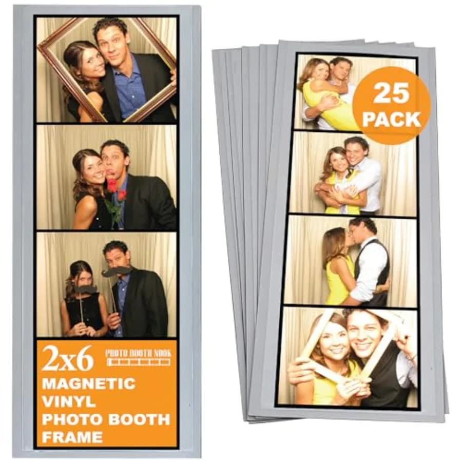 Cornici Magnetiche Flessibili 2x6 per Foto, Confezione da 25, Display Cristallino con Magnete Potente