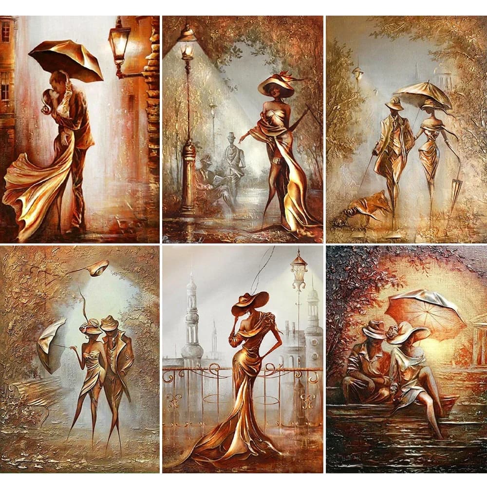 Pittura Diamante 5D Fai da Te: Coppia Romantica ed Elegante, Mosaico Ricamato a Diamante Quadrato, Decorazione Artistica da Parete, Regalo
