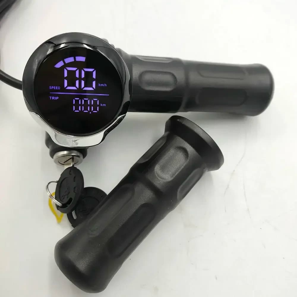 24v36v48v60v Tachimetro Impugnature rotanti Acceleratore con display LCD e blocco per scooter elettrico Bicicletta MTB Triciclo Parte