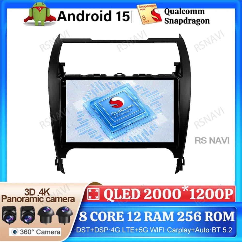 Android 15 Autoradio Per Toyota Camry US 2012-2017 Wireless Carplay Auto DVD 4G LTE Autoradio Navigazione Multimediale Qualcomm GPS