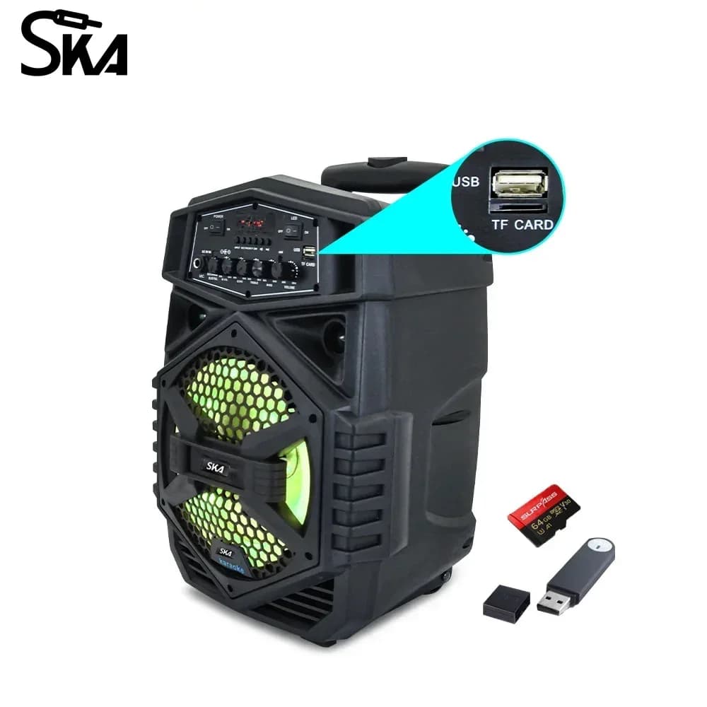 Powerful Bluetooth Speaker Portable Speaker Karaoke Machine Trolley Battery Loudspeaker Audio Center Music Speakers Support FM