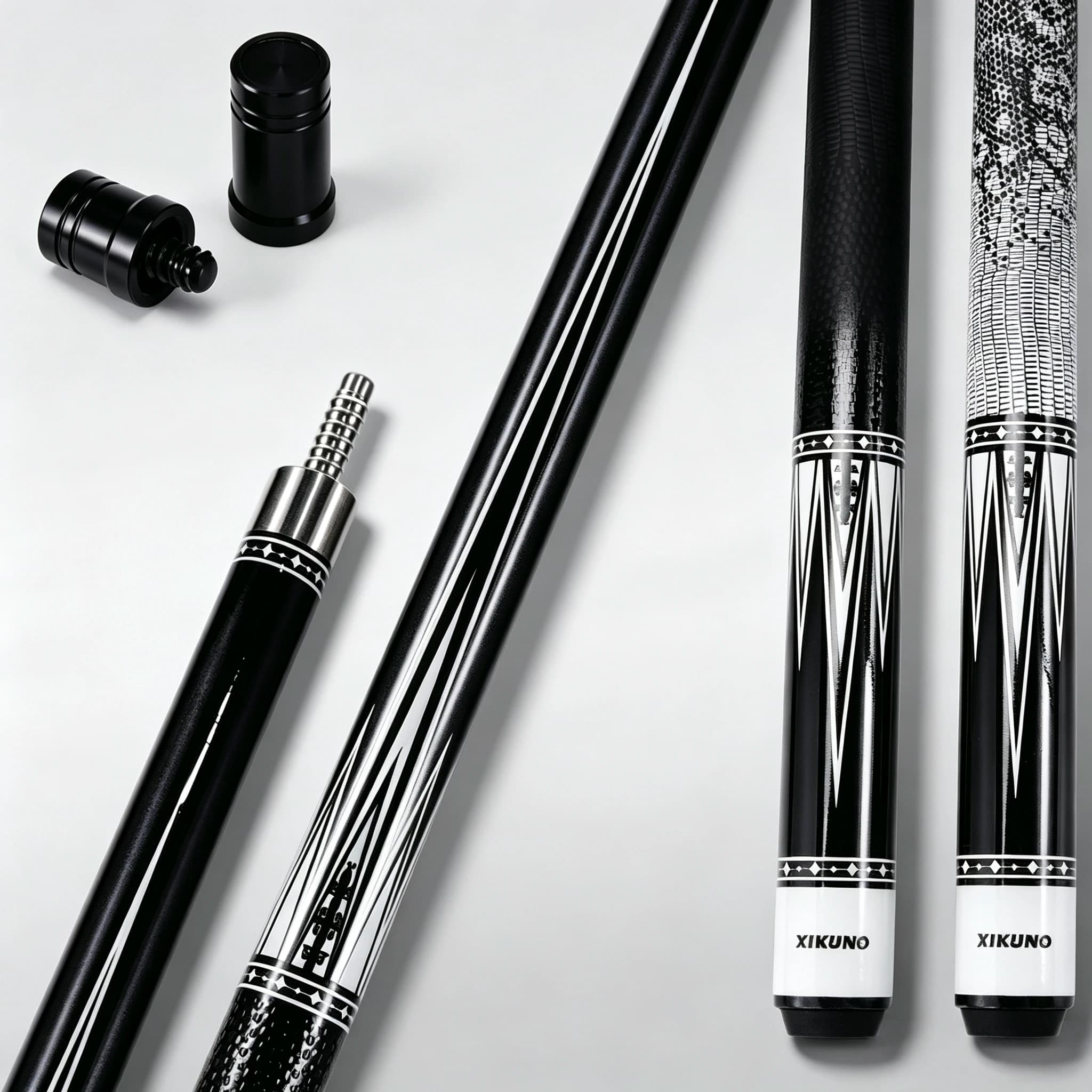 2-Piece Carbon Fiber Pool Cue Stick 58 Inch Billiard Cue 11.5/12.5mm Tip Leather Grip Quick Joint