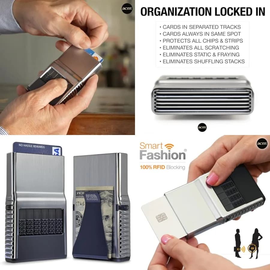 Portafoglio ACM 2.0 Featherweight - Selezione e Conservazione Precisa delle Carte - Protezione RFID con Tecnologia Brevettata Anti-Graffio e Anti-Danno