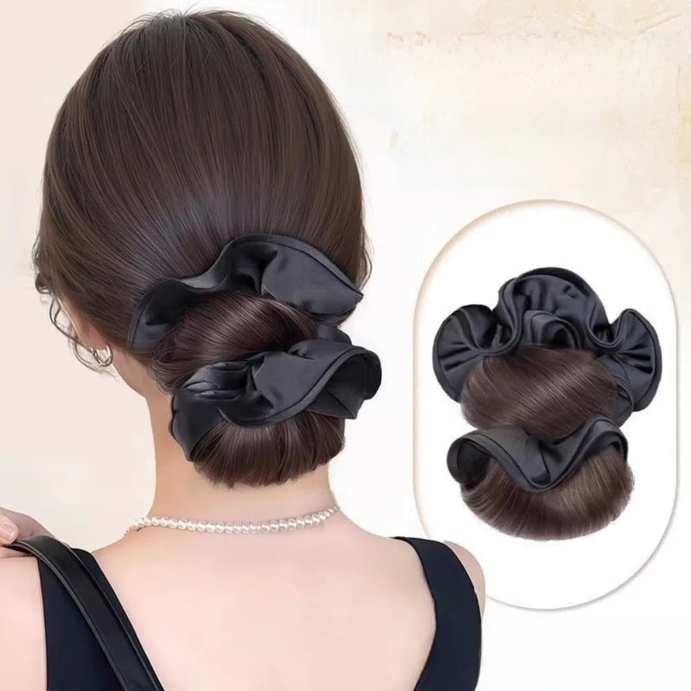 Nuova clip per artiglio per chignon sintetico con cravatta per capelli Parrucca per testa di panino soffice Accessori per capelli per parrucchino marrone