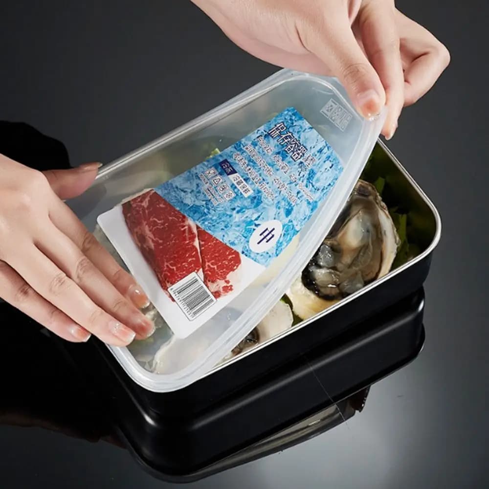 Contenitore per Alimenti Ecologico Ermetico, Scatola di Conservazione Impilabile Rinforzata per Frigorifero