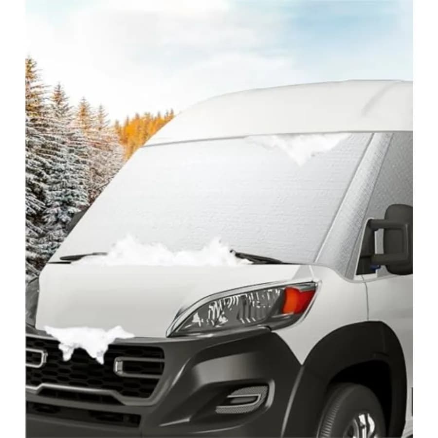 Copertura Parabrezza per Ram ProMaster 2014-2026, Parasole Anteriore in Oxford Spesso, Copertura Parabrezza Classe B per Ghiaccio e Neve, Argento