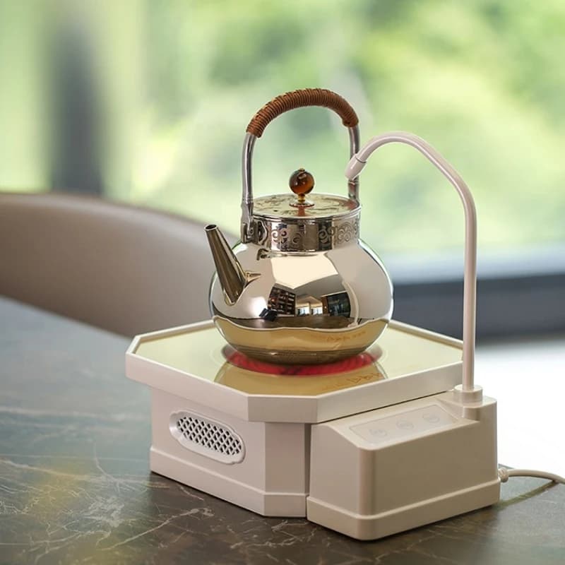 Electric kettle, electric power supply for ceramic stove, automatic quantitative pumping