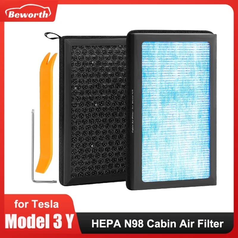 Filtro aria abitacolo HEPA N98 per Tesla Model 3 Model Y Filtri aria Kit di sostituzione condizionatore a carbone attivo Accessori auto
