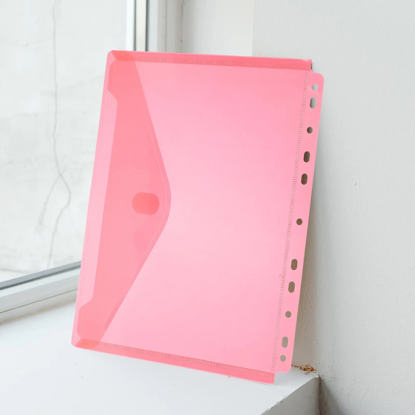 10Pcs Document Bags Plastic File Folders Snap Button Transparent File Storage Organizer Receipt Holder Office