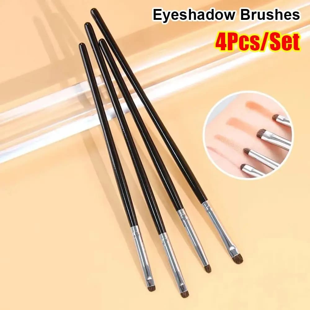 4Pcs/Set Small Angle Eyeshadow Brushes Eyelid Highlighter Soft Hair Makeup Brushes Lying Silkworm Precise Detail