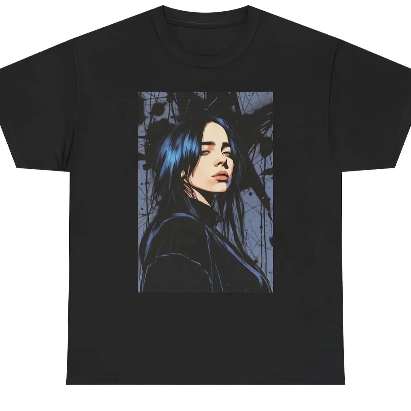Maglietta Billie Eilish per Uomo e Donna, T-Shirt con Grafica Iconica della Cultura Pop, Casual con Collo Tondo e Maniche Corte, Top Estivo per Fan della Musica, Streetwear