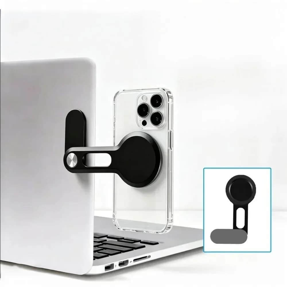 Adjustable Magnetic Laptop Phone Holder Foldable Computer Monitor Side Stand Display Expansion Phone Holder For iPhone Samsung