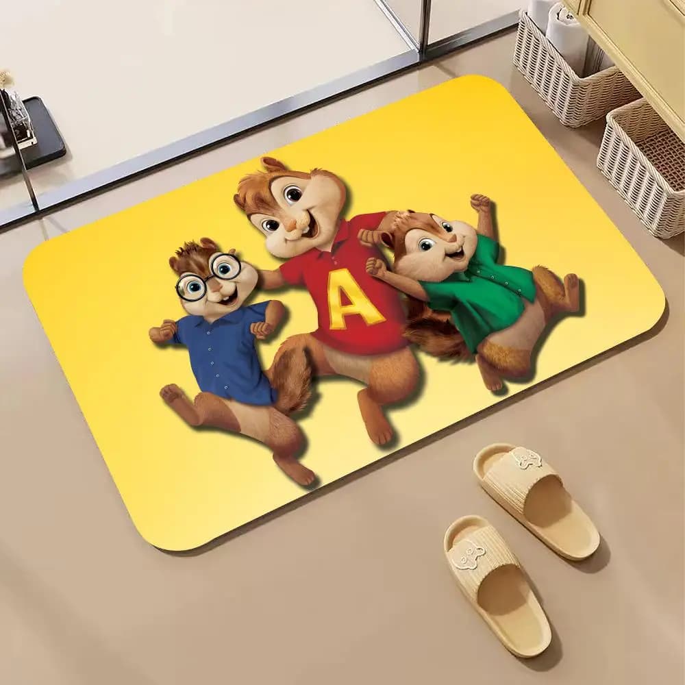 Tappetino da bagno in diatomite animation-A-Alvin and the Chipmunks, tappetino da porta antiscivolo ad asciugatura rapida e assorbente