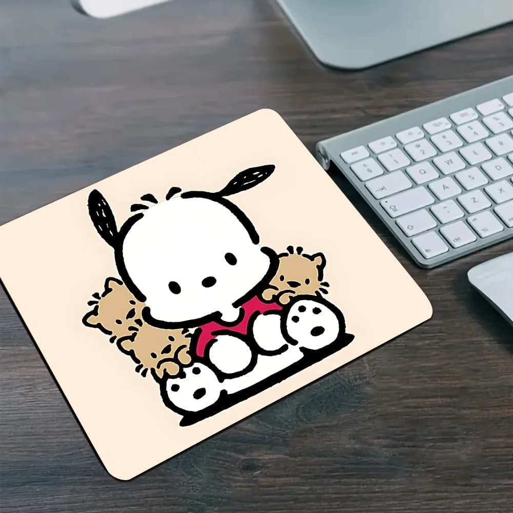 Simpatico tappetino per mouse in gomma a forma di cagnolino bianco, base antiscivolo, adatto per ufficio, studio e giochi, portatile e resistente, tappetino da scrivania