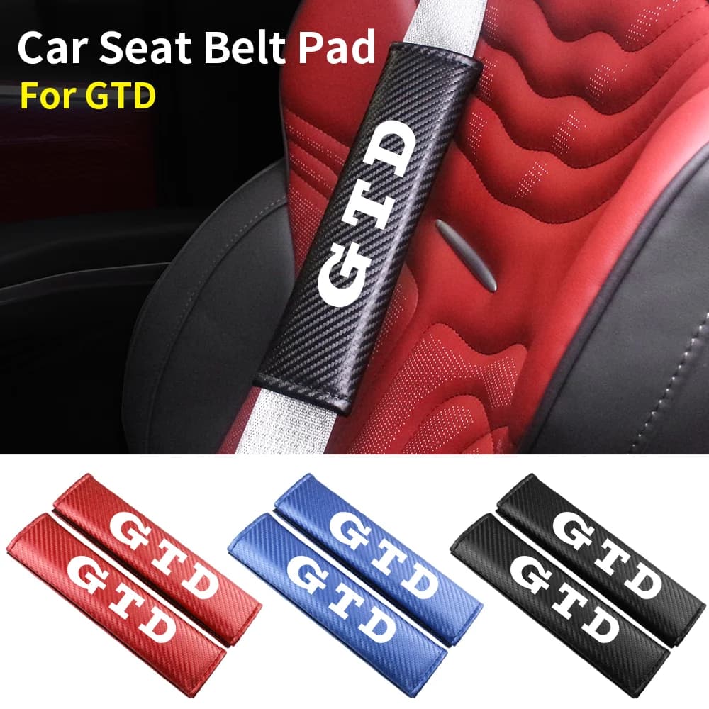 Copertura per cintura di sicurezza per Auto in fibra di carbonio copertura per cintura di sicurezza regolabile imbottitura per tracolla per accessori Auto VW Volkswagen GTD