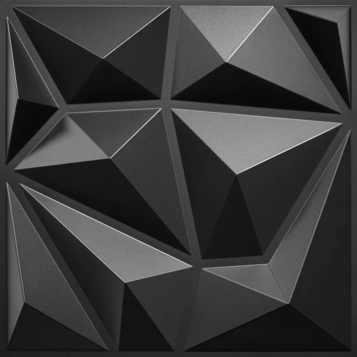 Set di 33 Pannelli 3D da Parete, Design Diamante Nero per Soggiorno, Decorazione Camera da Letto, 30x30 cm
