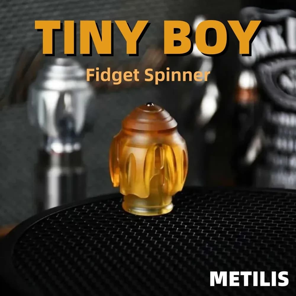 METILIS EDC TINY BOY Fidget Spinner Giocattolo antistress Disegni originali Gadget per alleviare l'ansia Giroscopio in metallo