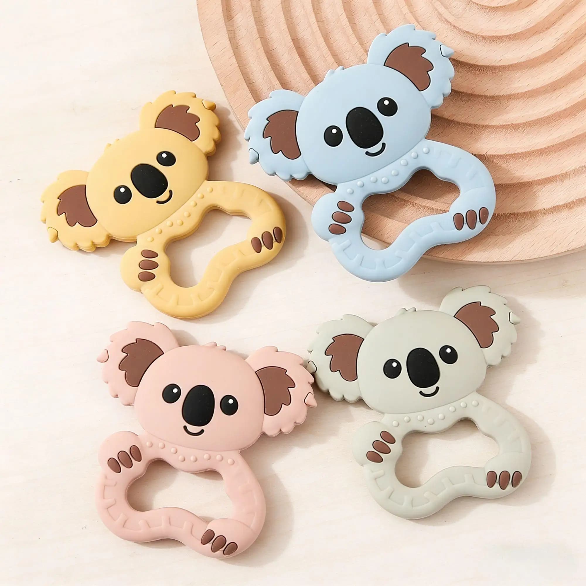 Giocattolo Massaggiagengive in Silicone per Bambini, Regalo per Neonati, Koala Cartoon, Giocattolo da Masticare per Dentizione