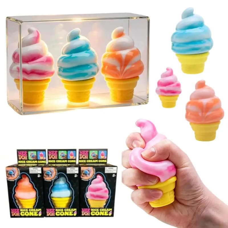 Giocattolo Sensoriale Schylling Nee doh a Forma di Gelato, Antistress per Ansia e Concentrazione, per Adulti e Bambini