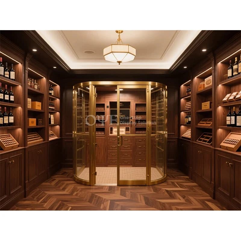 Custom.Commercial USA Smoke Store Vetrina Espositiva per Sigari in Legno di Cedro Spagnolo, Humidor a Doppia Porta con Umidificatore