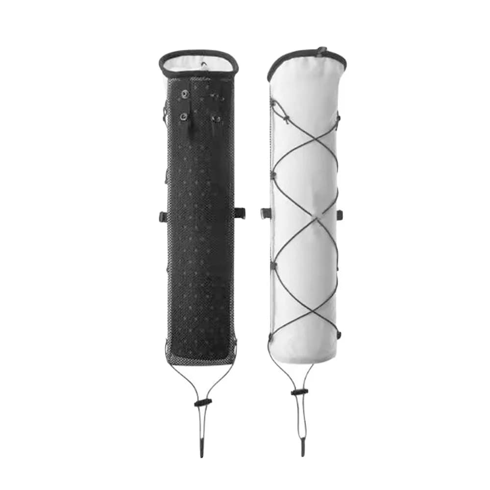 Lightweight Trekking Stick Bag with Strap Opening and Closure, External Design, White and Black, Portable Sport Backpack