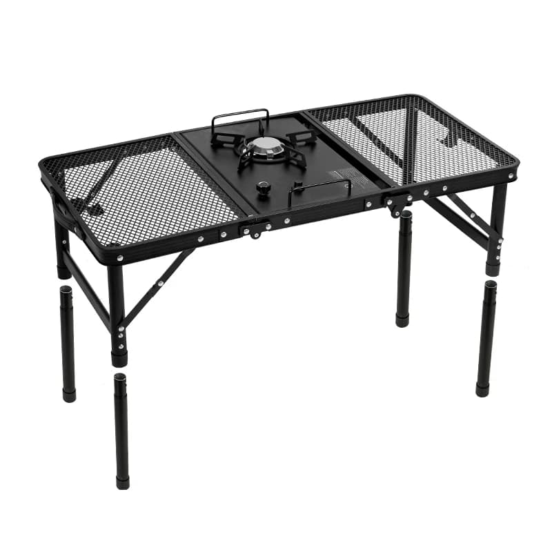 Tavolo da barbecue da picnic ultraleggero pieghevole per esterni, stufa IGT, tavolo elevatore per auto portatile con guida autonoma