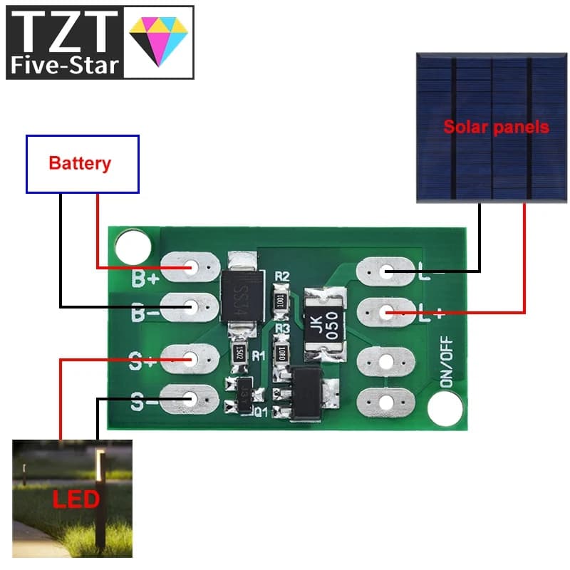 TZT pannello solare automatico caricabatteria scheda luce notturna LED interruttore di controllo della lampada caricabatteria modulo Controller di ricarica